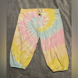 Large Tie dye sweat pants capris